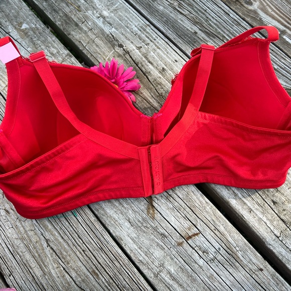Cacique Lane Bryant NWT Cherry Red Smooth Balconette Bra 44D - Picture 4 of 8